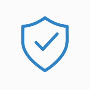 Blue shield icon with check mark representing licensed and insured pool services